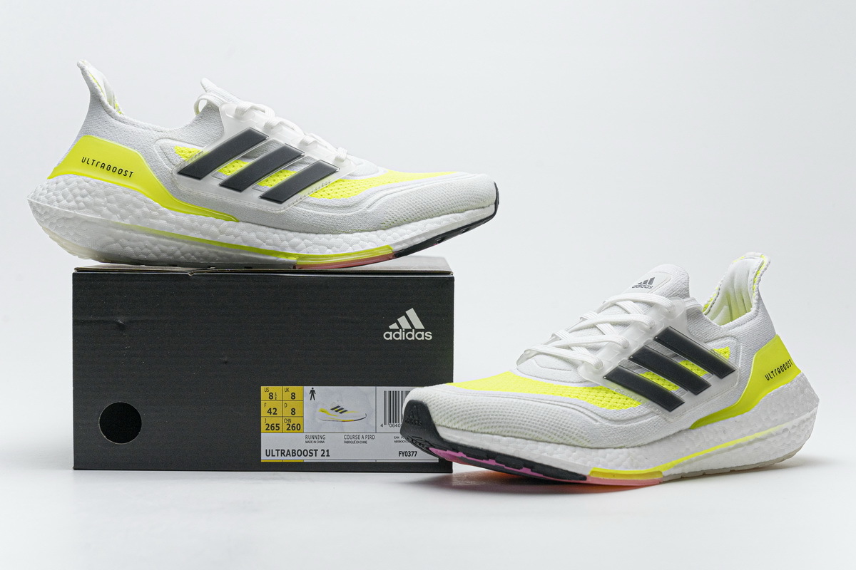 adidas Ultra Boost 2021 White Yellow Black FY0377