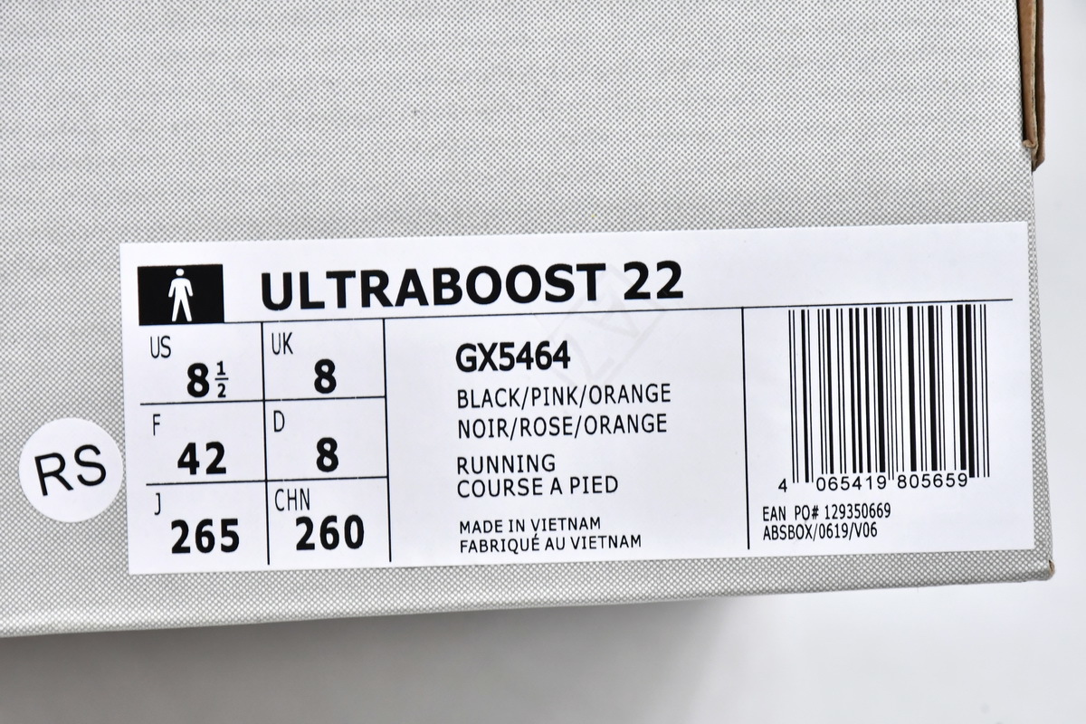 adidas Ultra Boost 2022 Black Red Orange GX5464