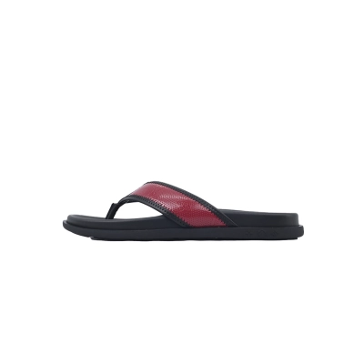 LOUIS VUITTON Flip Flop Sandal Black And Red 01