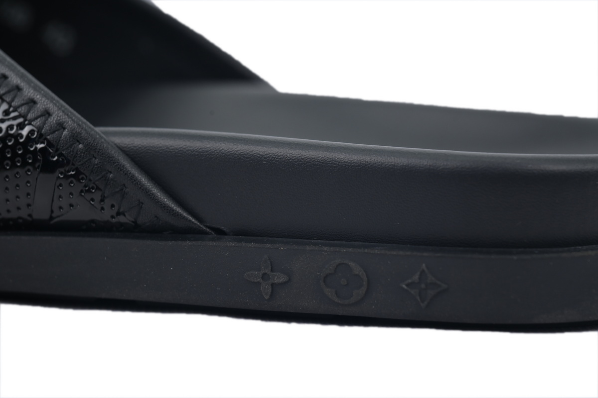 LOUIS VUITTON Flip Flop Sandal Black Skin