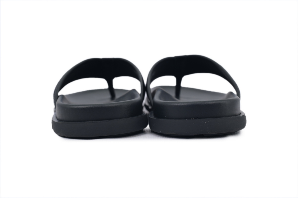 LOUIS VUITTON Flip Flop Sandal Black Skin