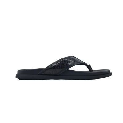 LOUIS VUITTON Flip Flop Sandal Black Skin 02