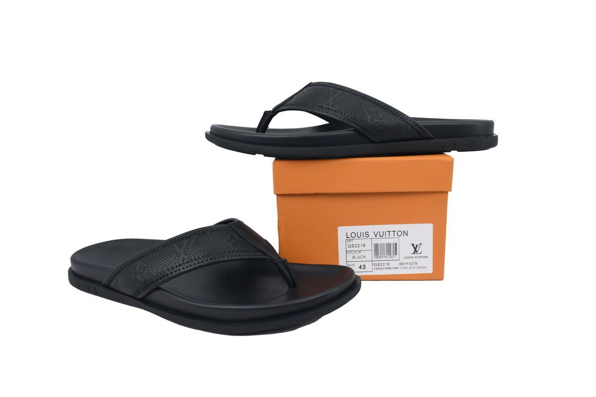 LOUIS VUITTON Flip Flop Sandal Net Black