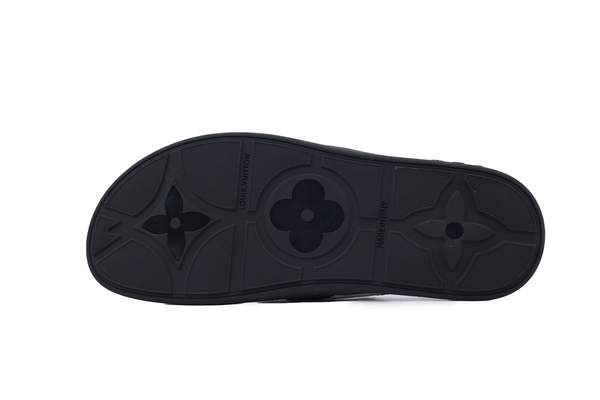 LOUIS VUITTON Flip Flop Sandal Black And White