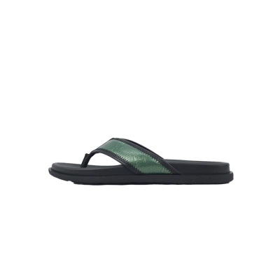 LOUIS VUITTON Flip Flop Sandal Net Surface Black Green 01