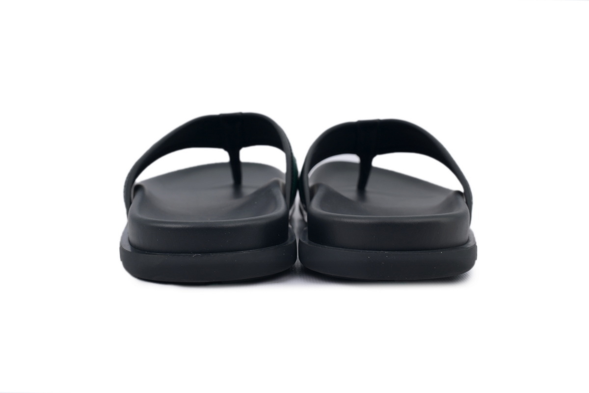 LOUIS VUITTON Flip Flop Sandal Net Surface Black Green
