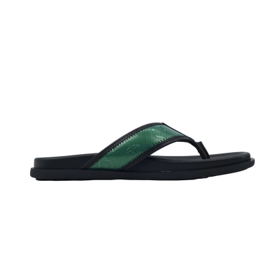 LOUIS VUITTON Flip Flop Sandal Net Surface Black Green 02