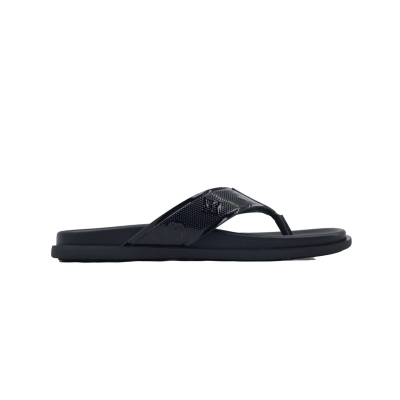 LOUIS VUITTON Flip Flop Sandal The Leather Surface Is Completely Black 02