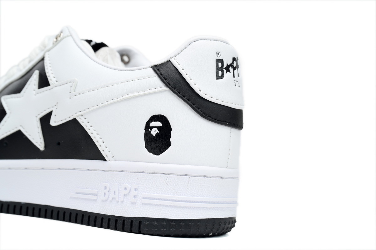 A Bathing Ape Bape Sta Low Black And White OZXSH W291 328
