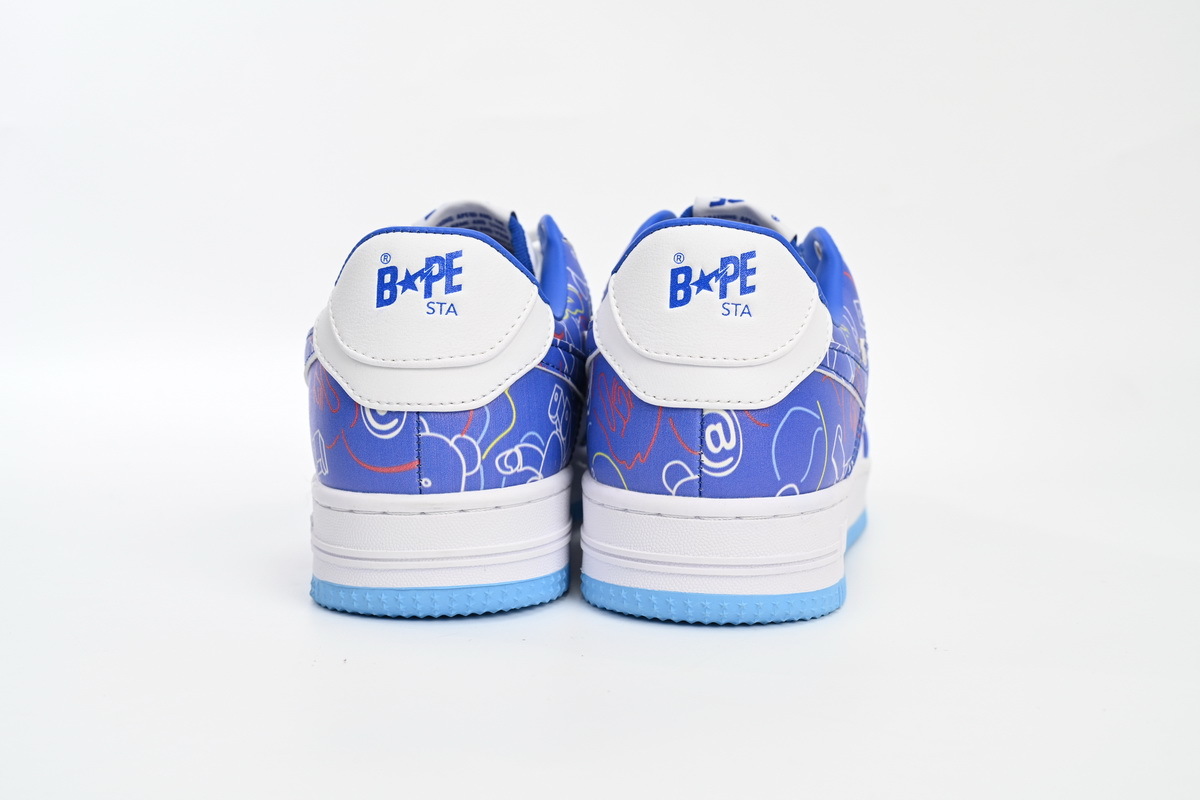 A Bathing Ape Bape Sta Low Black Blue Color Spray Painting 1H73 191 913
