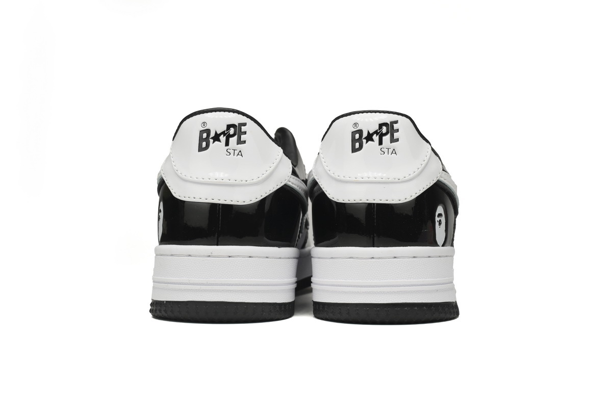 A Bathing Ape Bape Sta Low Black White 1H70-191-001