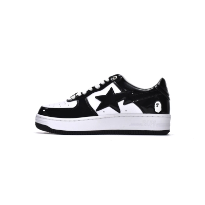 A Bathing Ape Bape Sta Low Black White 1H70-191-001 01