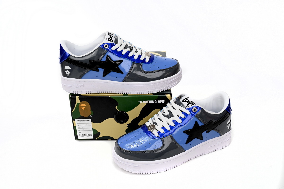 A Bathing Ape Bape Sta Low Lnk Blue Mirror Surface 1H20 191 046