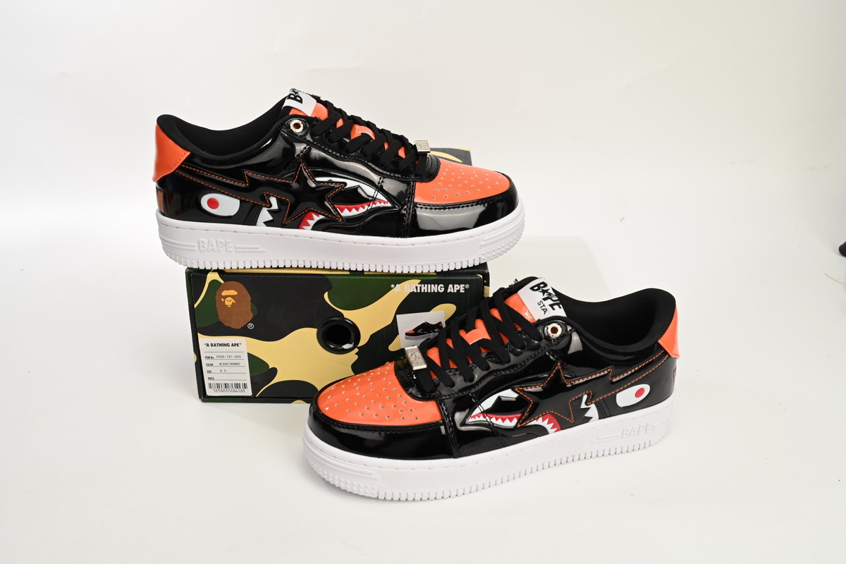 A Bathing Ape Bape Sta Low Orange Shark 1H30-191-005