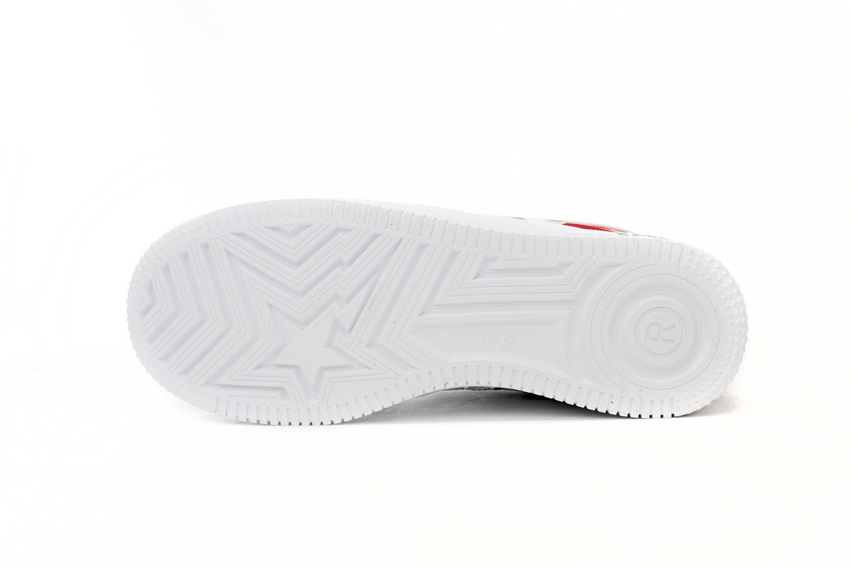 A Bathing Ape Bape Sta Low Red, white, and Green 1180-191-004