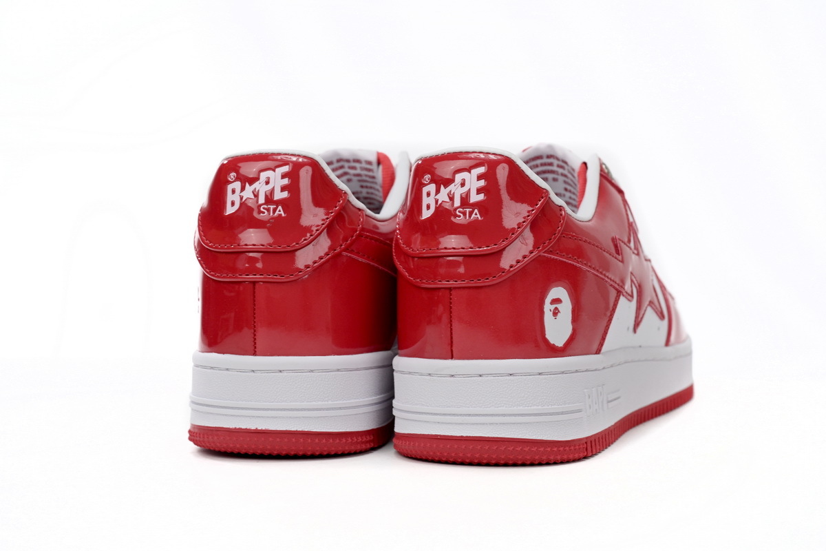 A Bathing Ape Bape Sta Low Red And White Mirror Surface 1170 191 022