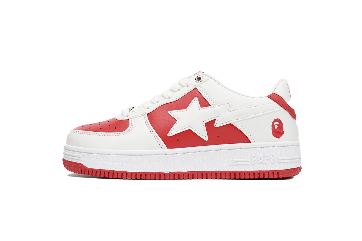 A Bathing Ape Bape Sta Low Red And White OZXSH W291 328