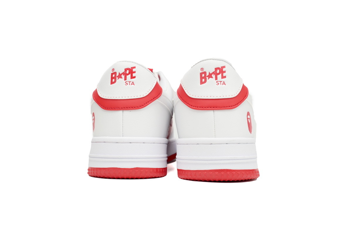 A Bathing Ape Bape Sta Low Red And White OZXSH W291 328