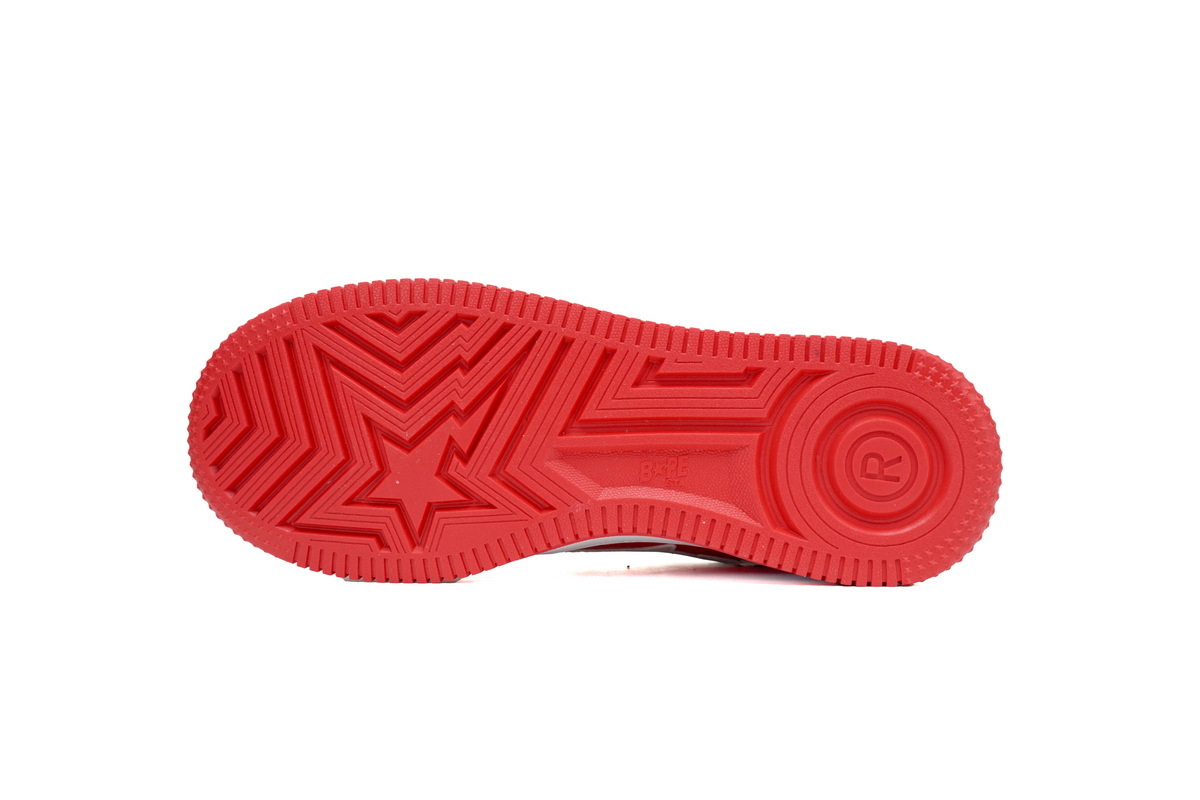 A Bathing Ape Bape Sta Low Red And White OZXSH W291 328
