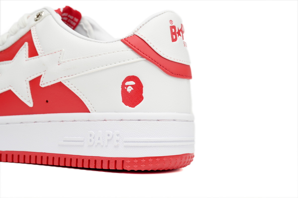 A Bathing Ape Bape Sta Low Red And White OZXSH W291 328