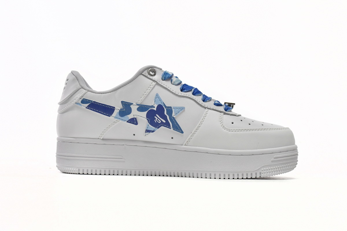 A Bathing Ape Bape Sta Low White Blue Camouflage 1H20-191-045