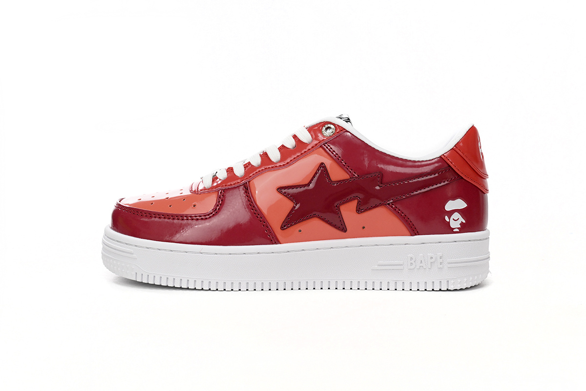 A Bathing Ape Bape Sta Low White Dark Red Mirror Surface 1H20 191 046