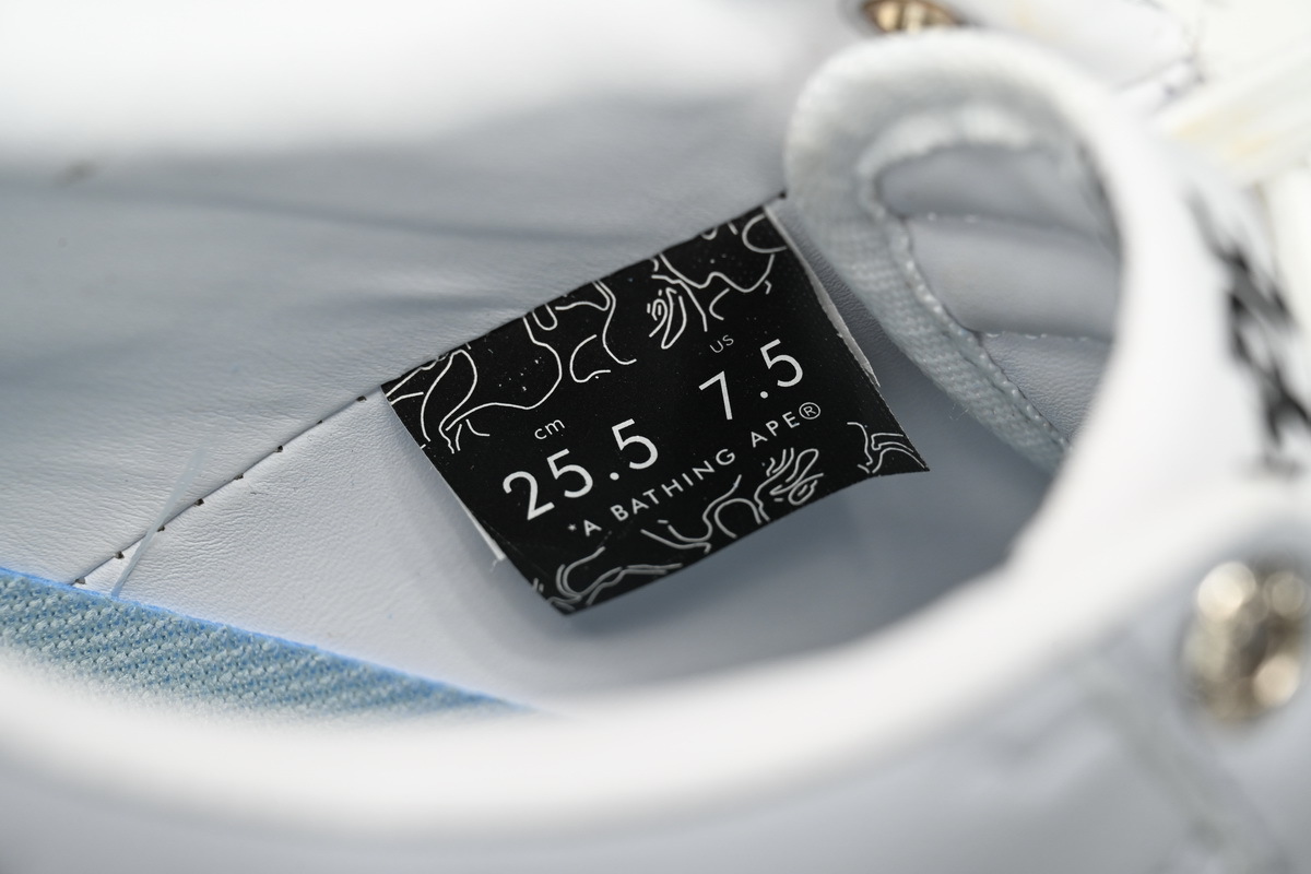 A Bathing Ape Bape Sta Low White Gray embossing 1H70-191-002