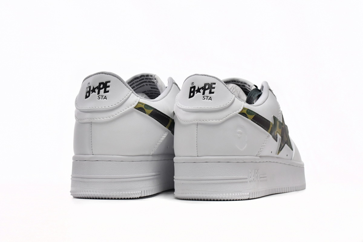 A Bathing Ape Bape Sta Low White Green Camouflage 1H20-191-045