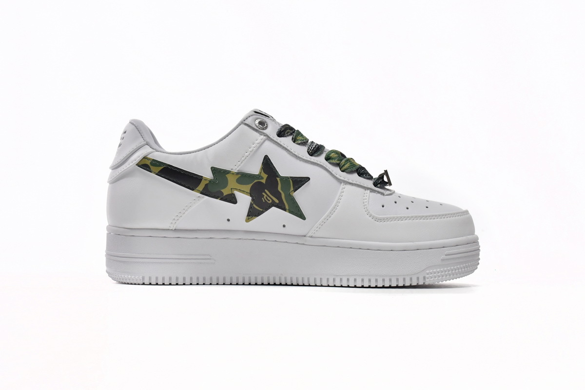 A Bathing Ape Bape Sta Low White Green Camouflage 1H20-191-045