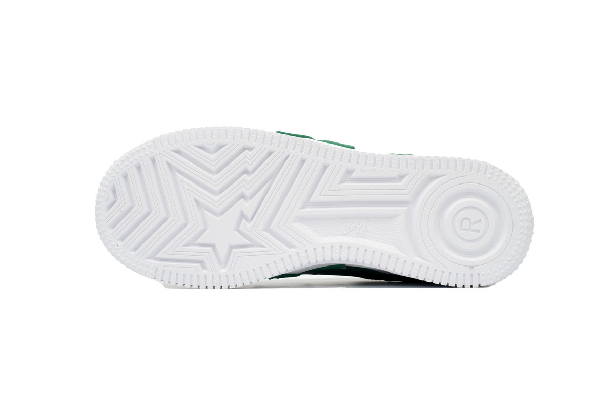 A Bathing Ape Bape Sta Low White Green Star OZXSHM 191 306M