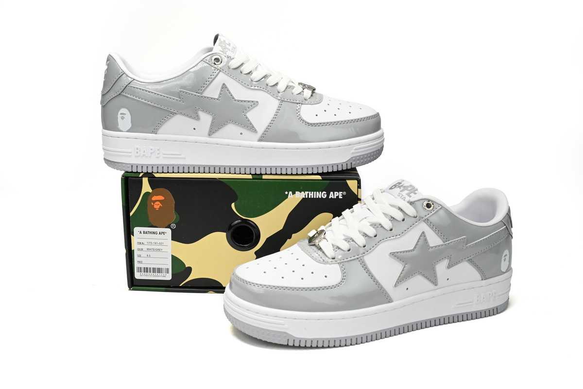 A Bathing Ape Bape Sta Low White Grey Rao Noodles 1170-191-021