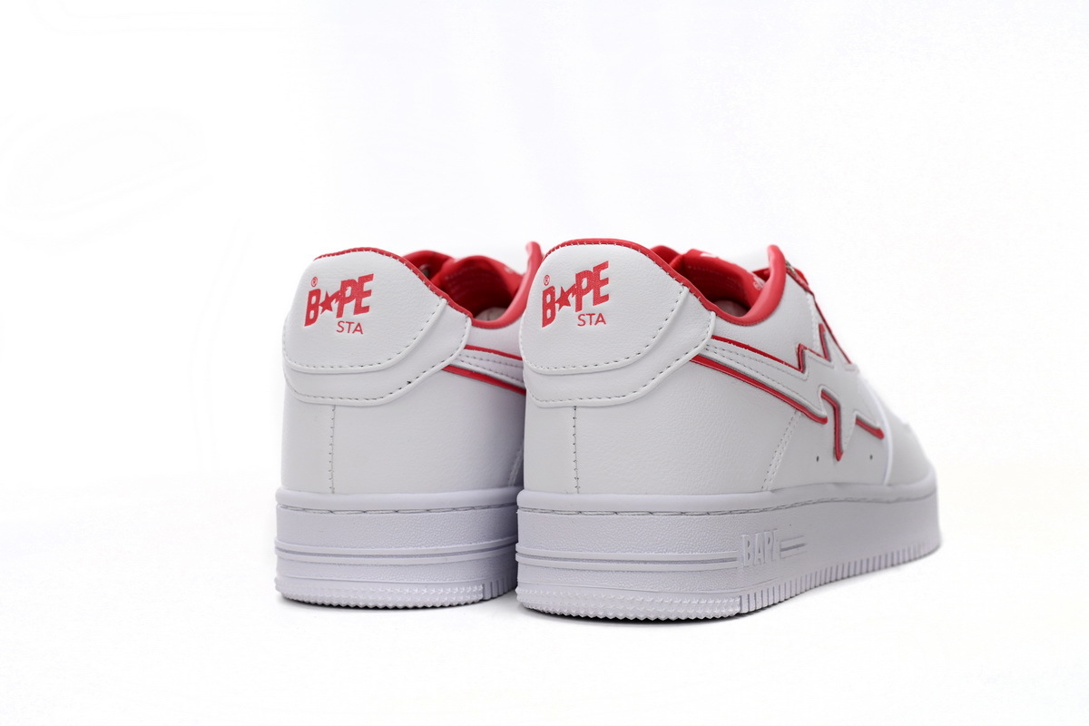 A Bathing Ape Bape Sta Low White Red Border 1J30-291-017