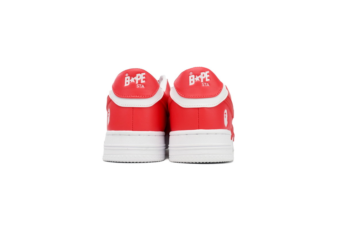 A Bathing Ape Bape Sta Low White Red Star OZXSHM 191 306M