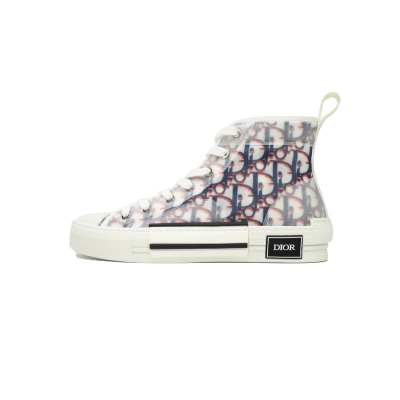 Dior B23 High Top Oblique Transparency Blue Red 01