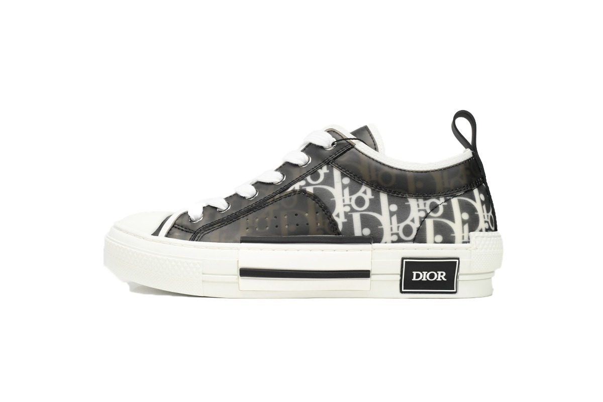 Dior B23 Oblique Transparency Low Top Black and White SN272ZIR 16536 