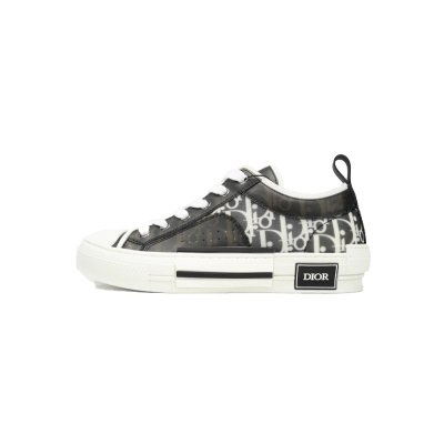Dior B23 Oblique Transparency Low Top Black and White SN272ZIR 16536  01