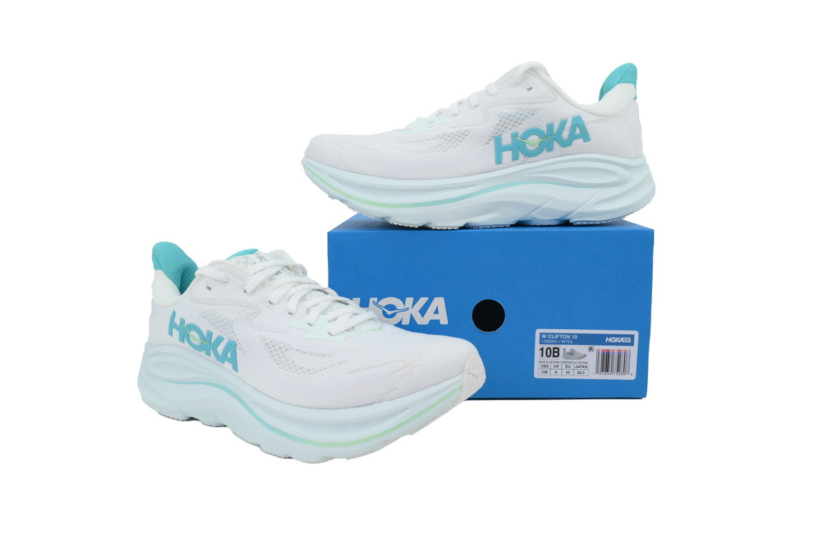  Wmns HOKA Clifton 10 'White Cielo Blue'1162031-WTCL