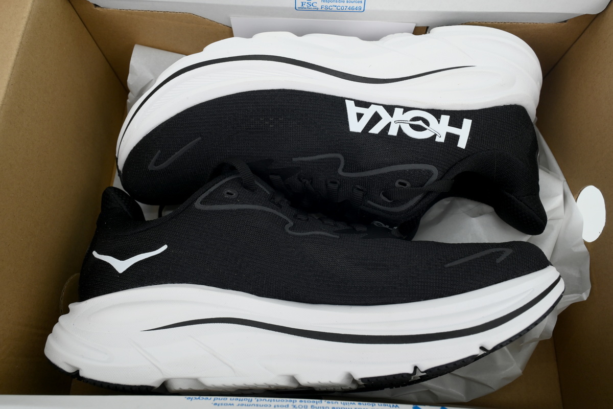  Wmns HOKA  Clifton 10 Wide 'Black White'1162050-BWHT