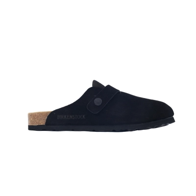 Birkenstock Boston Soft Footbed Black Velvet And Black Buckle 02