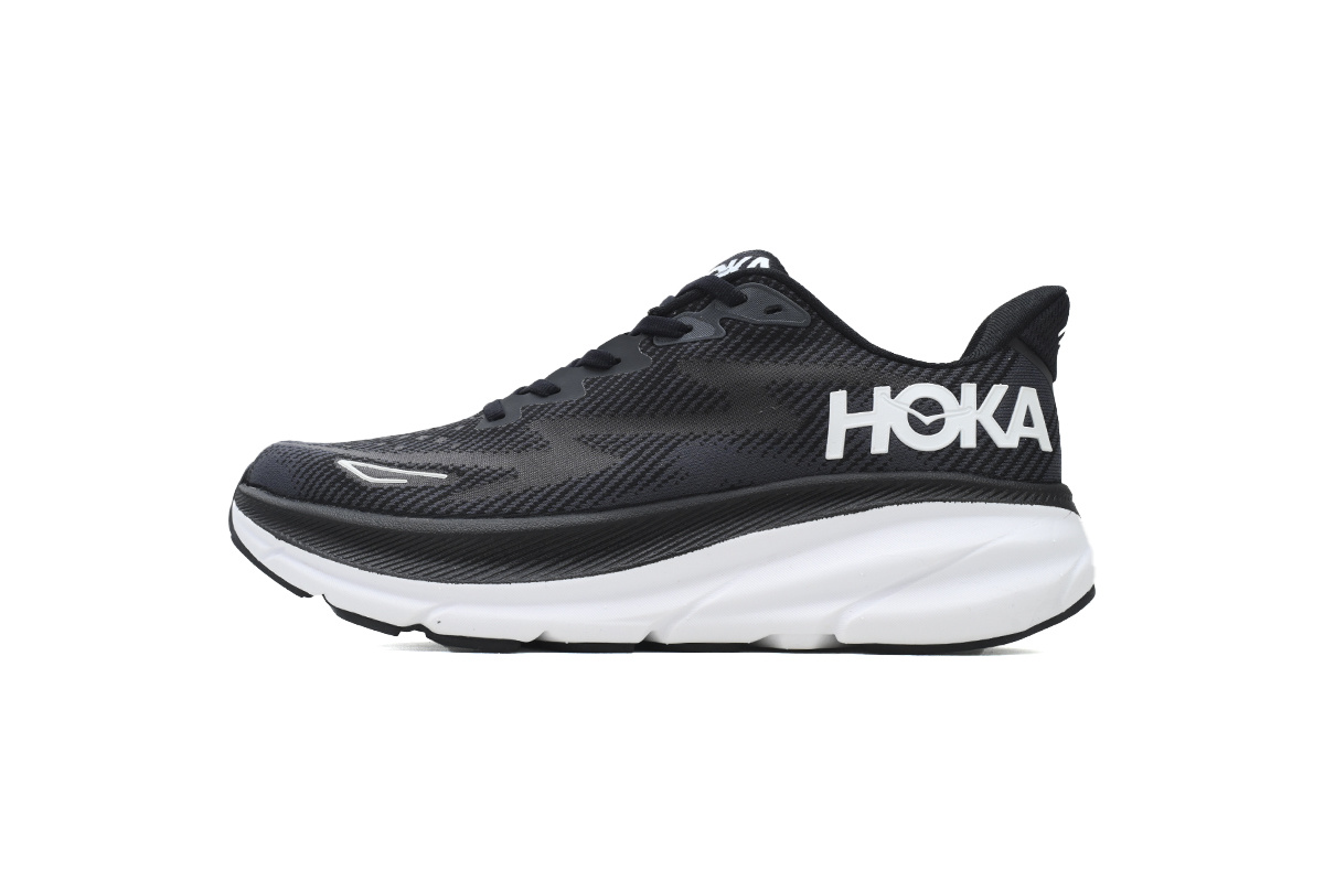 HOKA Clifton 9 2E Wide 'Black White' 1132210-BWHT