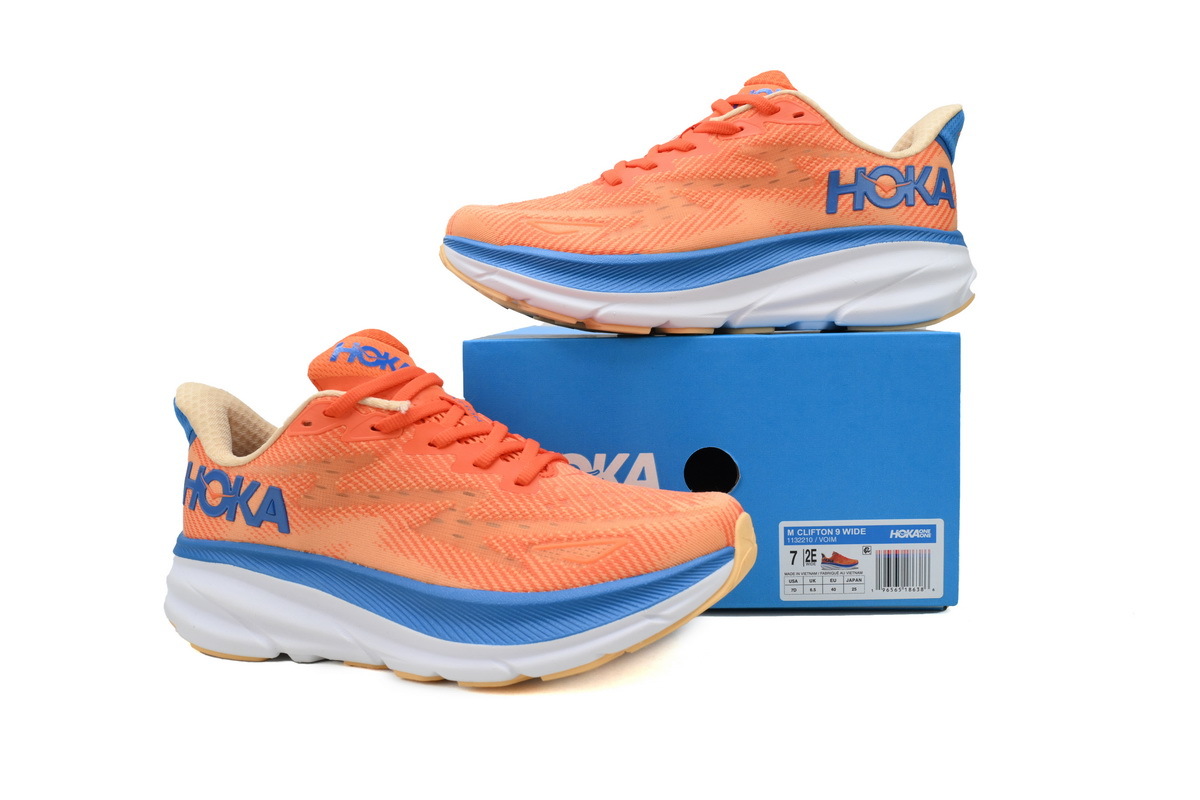 HOKA Clifton 9 2E Wide 'Vibrant Orange Impala' 1132210-VOIM