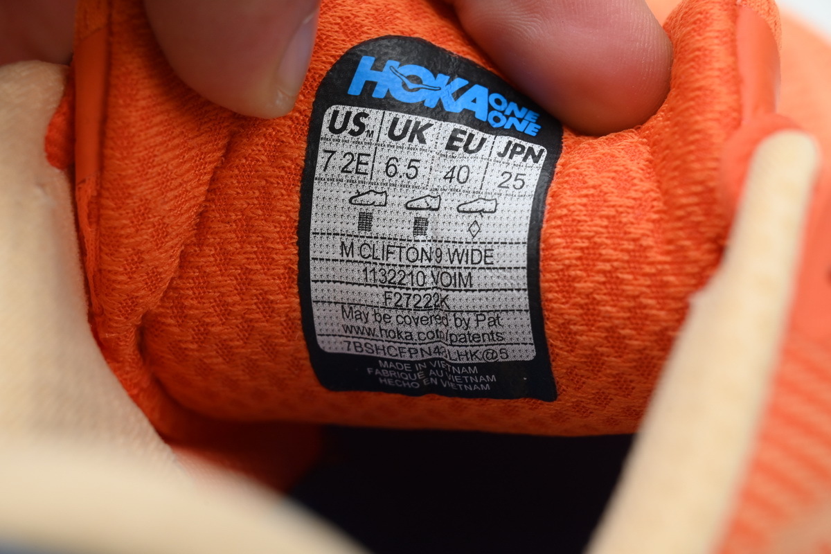 HOKA Clifton 9 2E Wide 'Vibrant Orange Impala' 1132210-VOIM