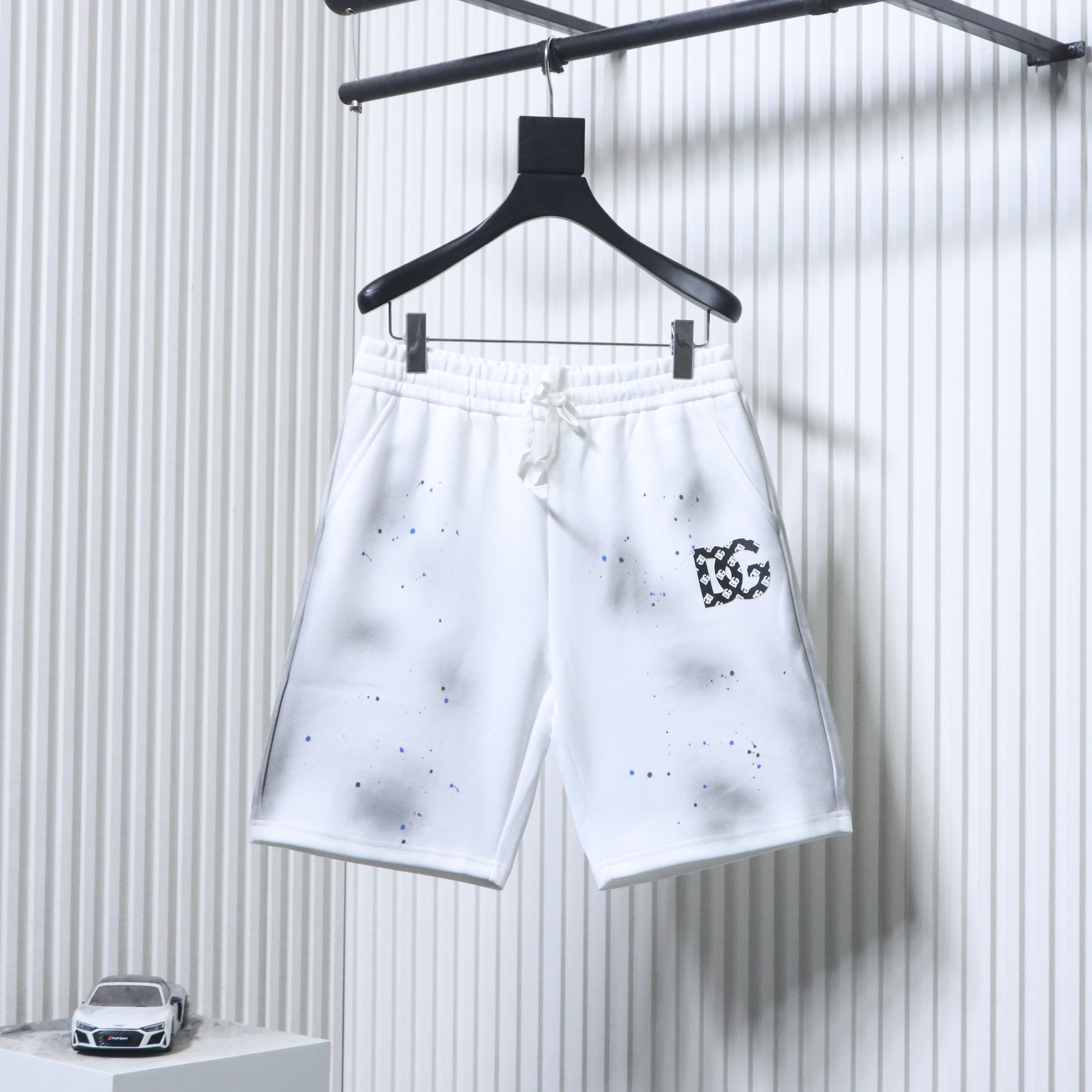 Dolce & Gabbana Rubber Print Logo White Vintage Shorts 