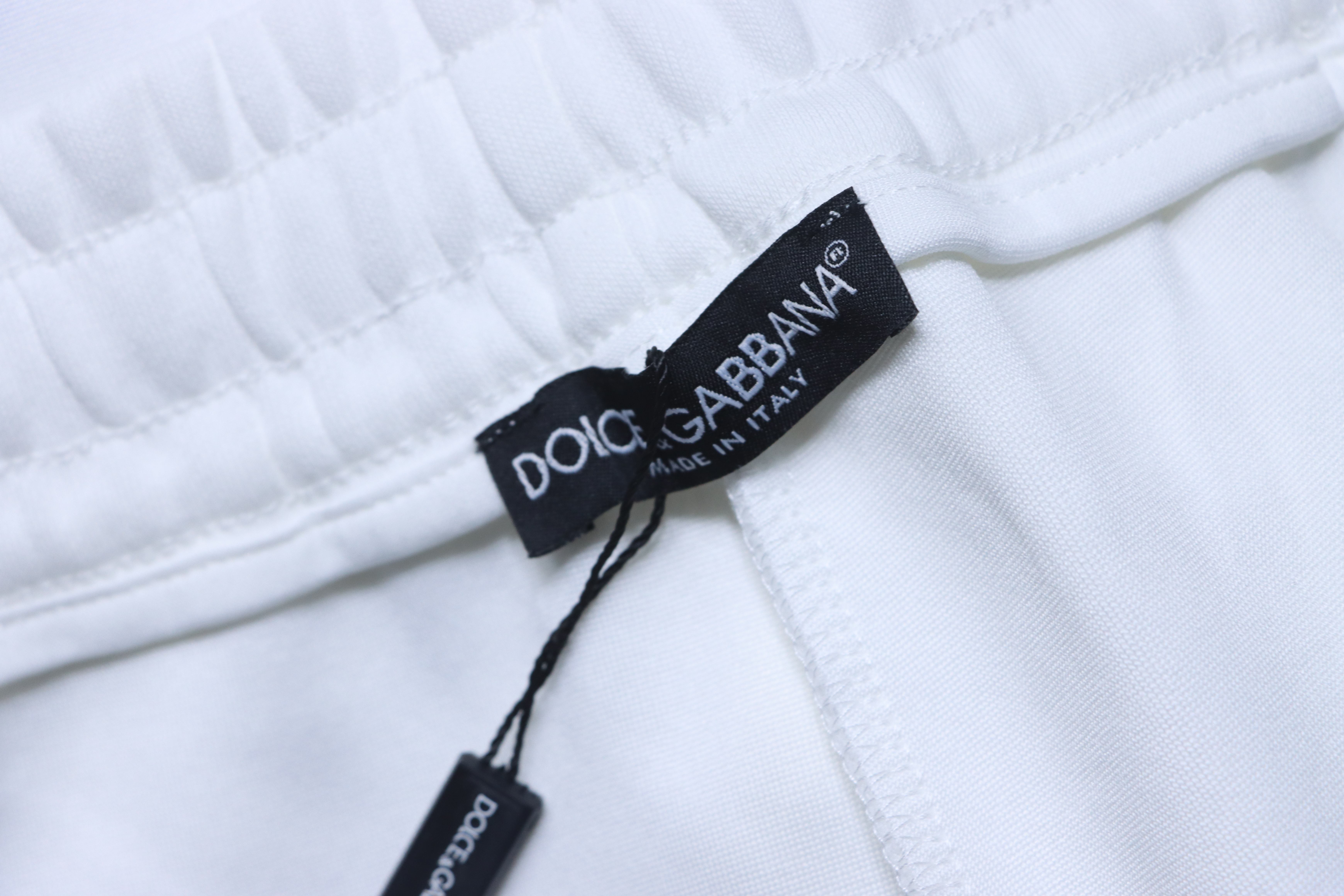 Dolce & Gabbana Rubber Print Logo White Vintage Shorts 