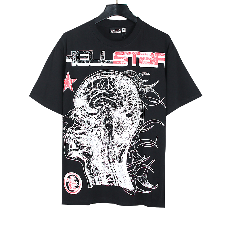 Hellstar Portrait Graphic Loose Short Sleeve Tee White/Black/Beige