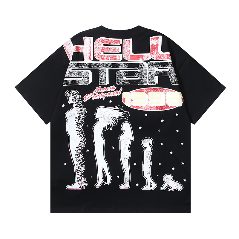 Hellstar Portrait Graphic Loose Short Sleeve Tee White/Black/Beige