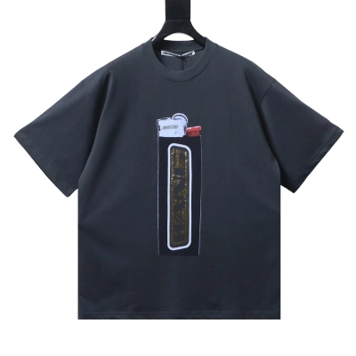 Alexander Wang 2026 New Season Lighter Trend Graphic Print Black Short Sleeve T-Shirt 01