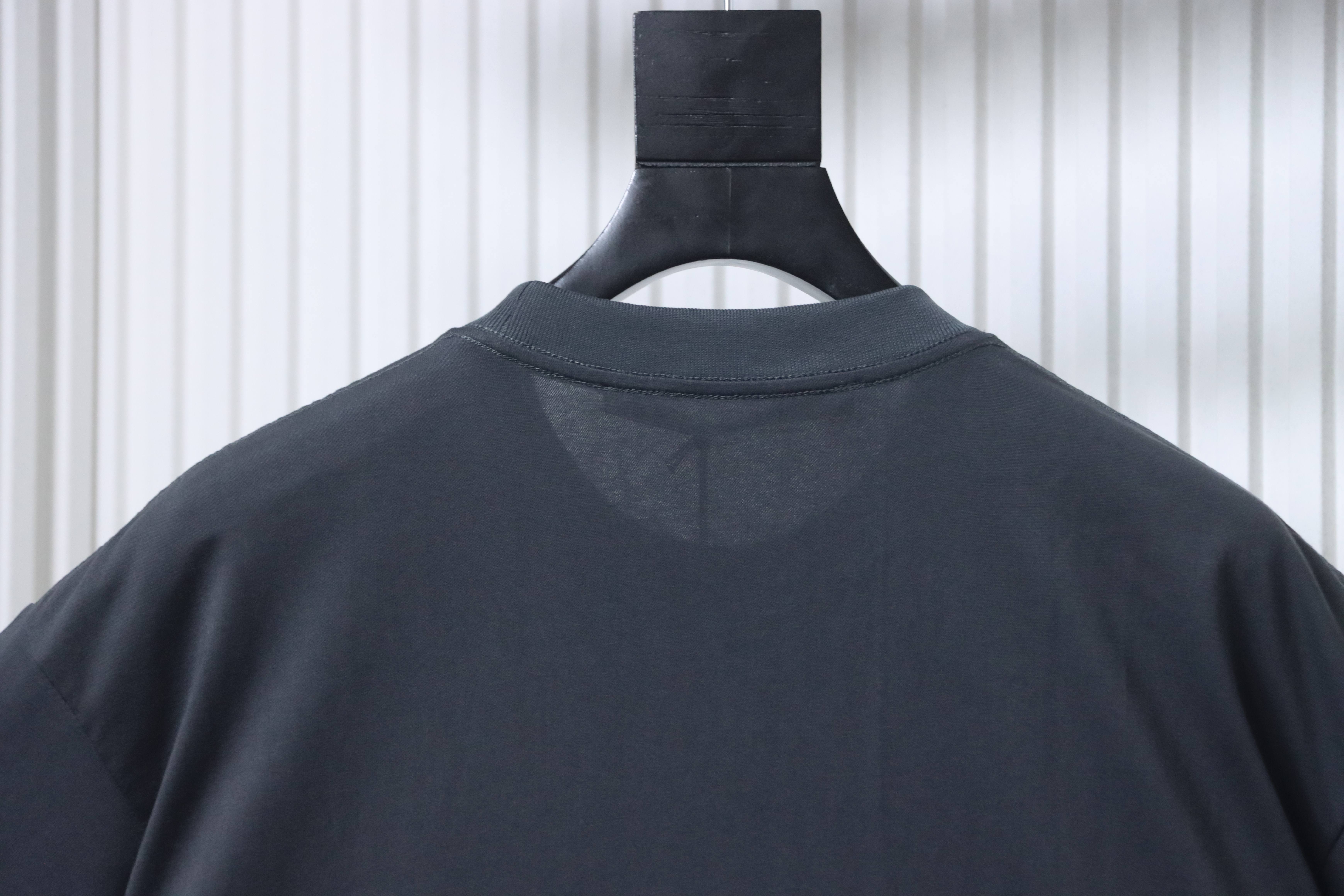 Alexander Wang 2026 New Season Lighter Trend Graphic Print Black Short Sleeve T-Shirt