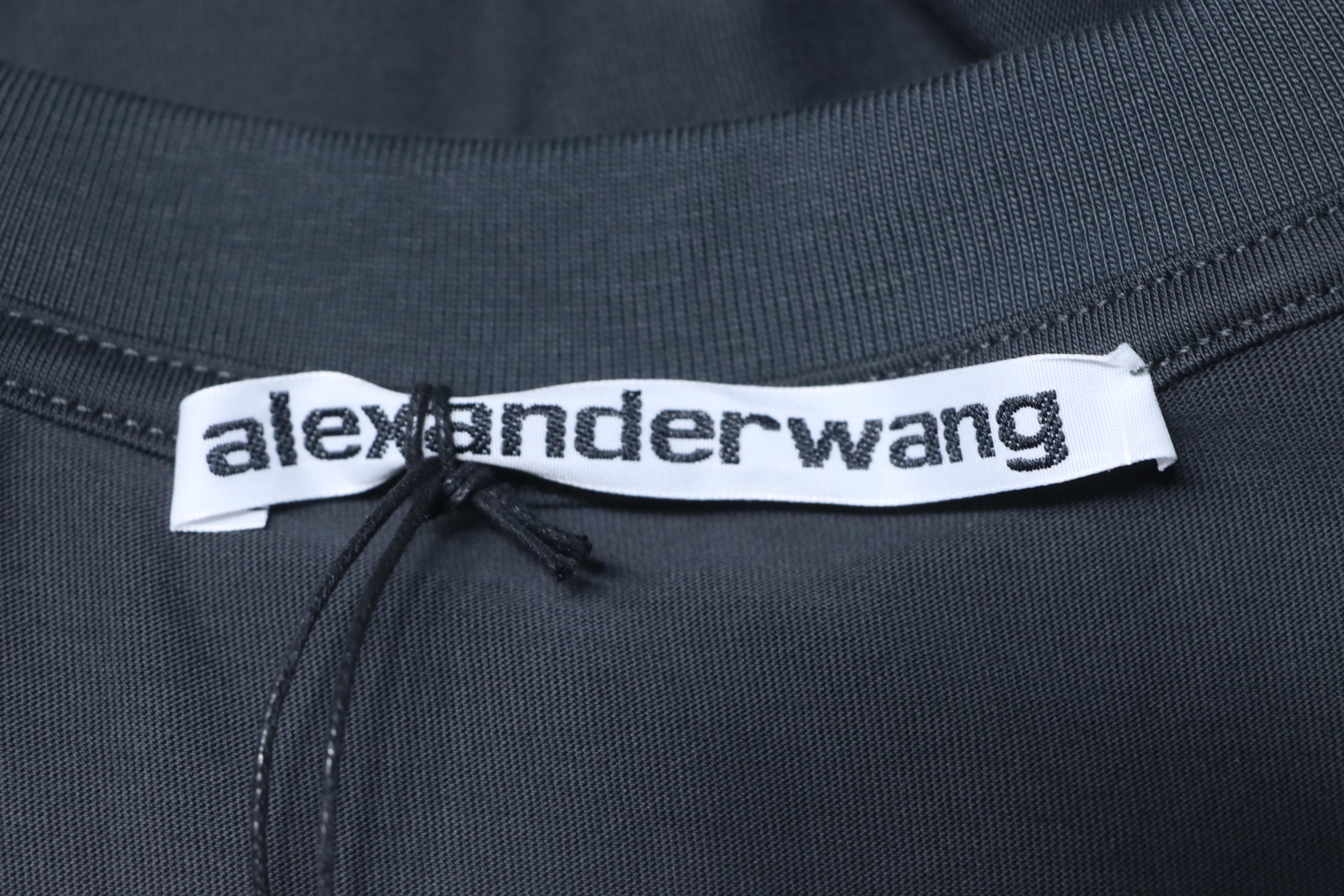 Alexander Wang 2026 New Season Lighter Trend Graphic Print Black Short Sleeve T-Shirt