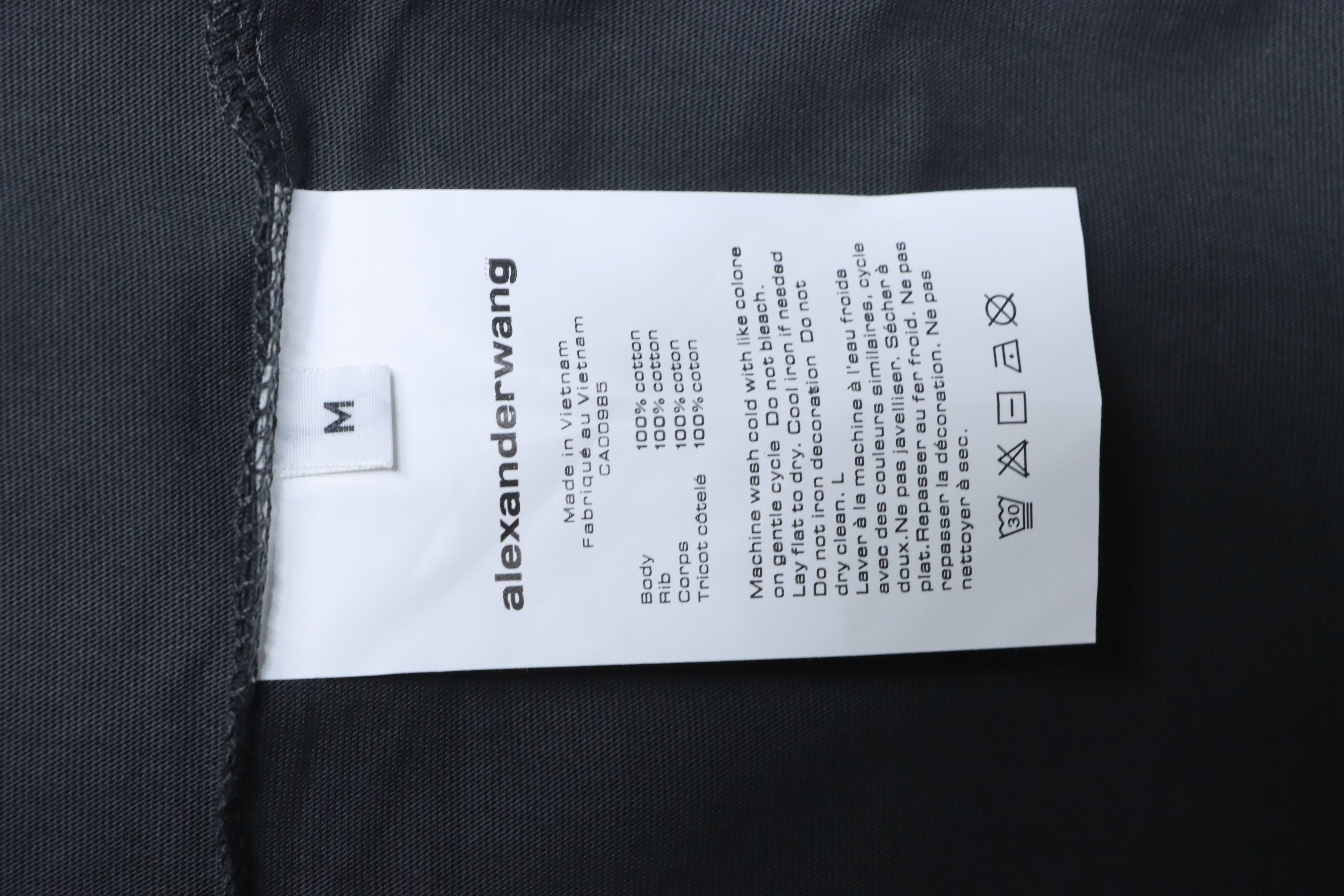 Alexander Wang 2026 New Season Lighter Trend Graphic Print Black Short Sleeve T-Shirt